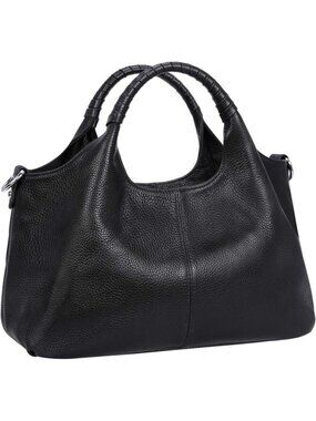 Women's Black Genuine Leather Shoulder Satchel Designer Crossbody Hobo Bags